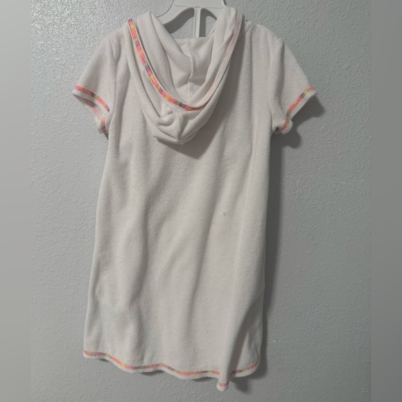 Girls Terry Swim Zippered Beach Coverup/Hood Flutter Sleeves, Beach set of 2 - Picture 6 of 7